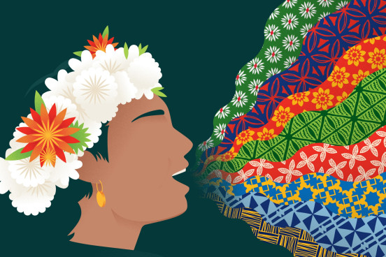 Woman wearing flower crown
